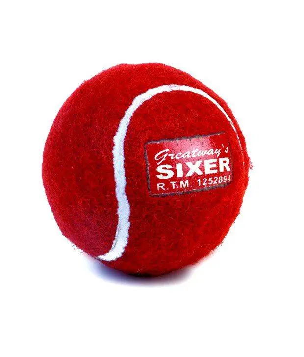 Sixer Heavy Cricket Tennis Ball (Red)