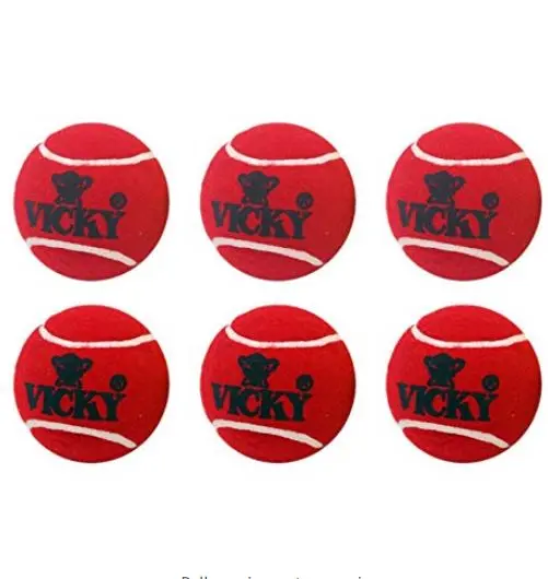 Vicky Heavy Red Cricket Tennis Balls (Pack of 6)