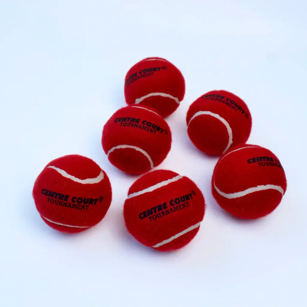 Centre Court Red Heavy Cricket Tennis Balls (Pack of 6) 