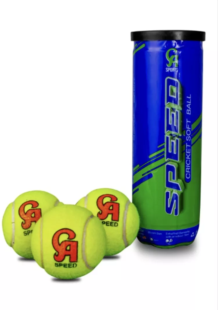 CA Speed Soft Cricket Ball Tennis Tape Ball (Yellow) | 3 Pcs Pack
