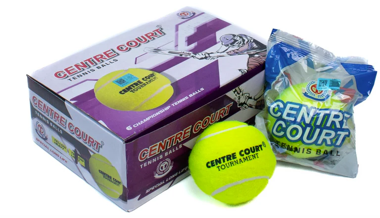 Centre Court Yellow Heavy Cricket Tennis Balls (Pack of 6)