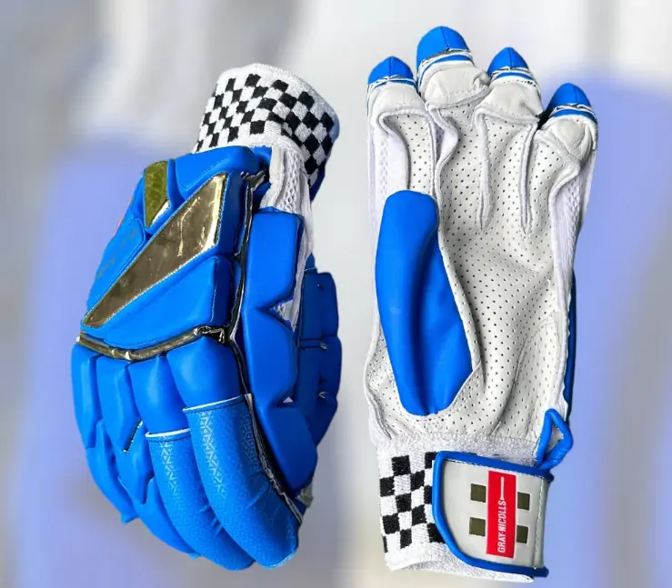 Gray Nicolls Batting Gloves - Gold Edition (BLUE)