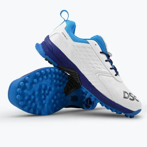 DSC Jaffa 22 Cricket Shoes - White/Navy Blue