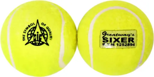 Sixer Heavy Yellow Cricket Tennis Balls (Pack of 6)