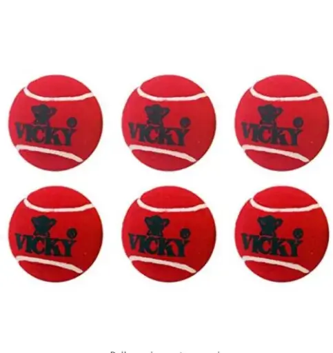 Vicky Heavy Red Cricket Tennis Balls (Pack of 6)